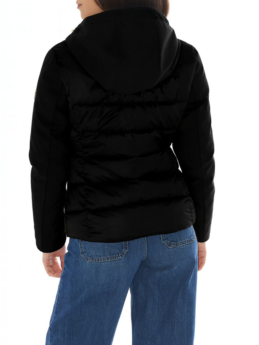 Yes Zee giubbino imbottito corto con cappuccio nero J045-M800 0801 YES-ZEE 