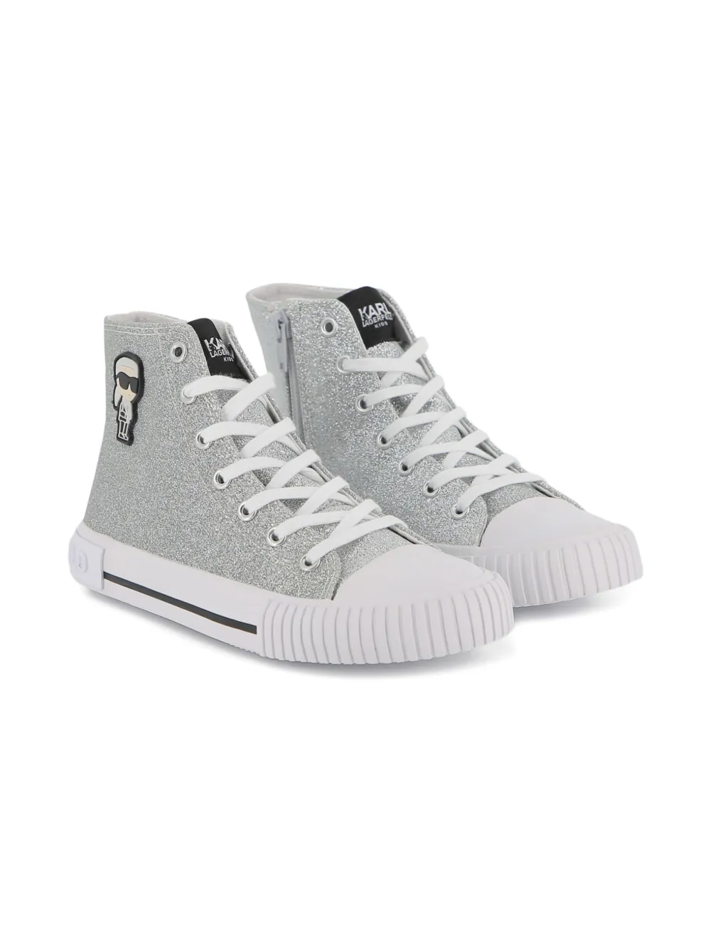 Karl Lagerfeld sneakers in tela glitterata bambina argento Z31171 GRIGIO CHIARO KARL LAGERFELD KIDS 