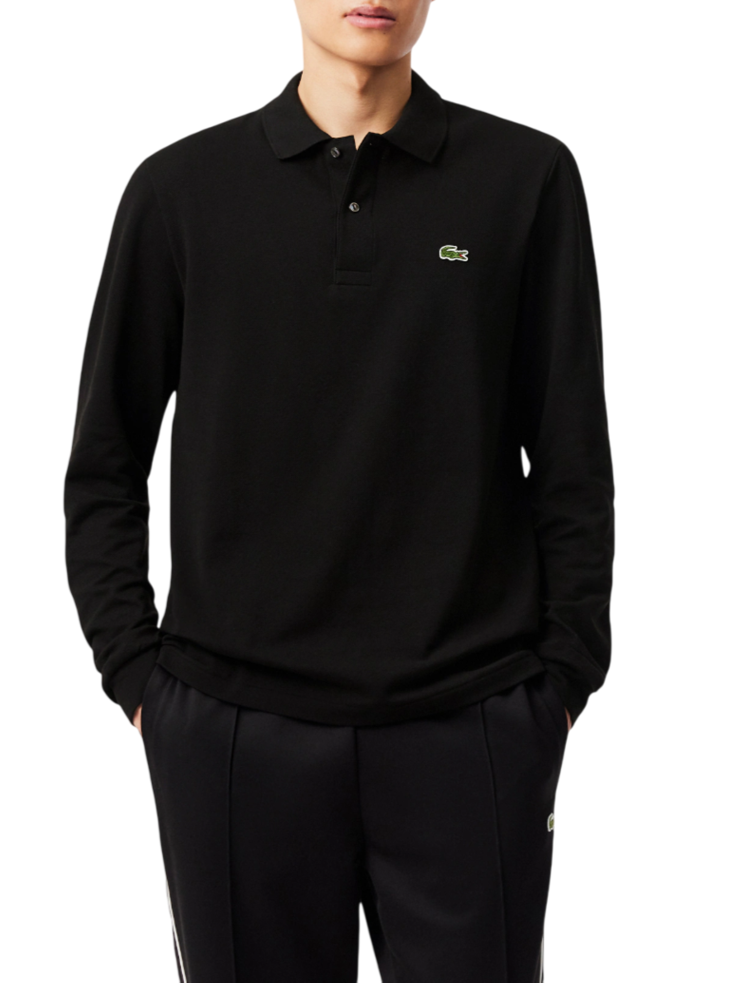 Lacoste polo manica lunga 12.12 in piquè nero L1312 031 LACOSTE 