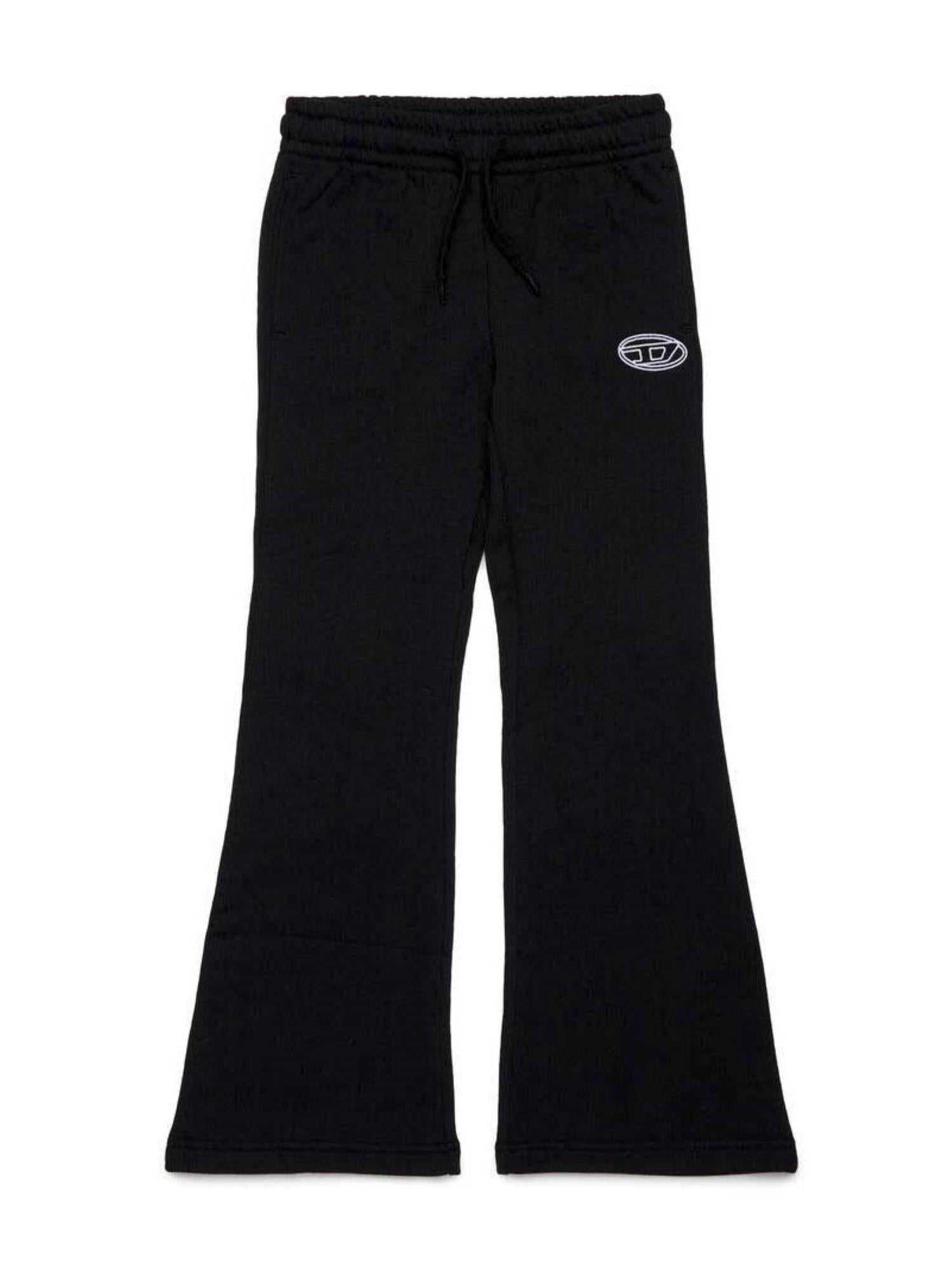 Diesel pantaloni flare in felpa Pebirt nero J02419-KYAX3 K900 DIESEL 