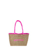 4giveness borsa mare in paglia beige fucsia