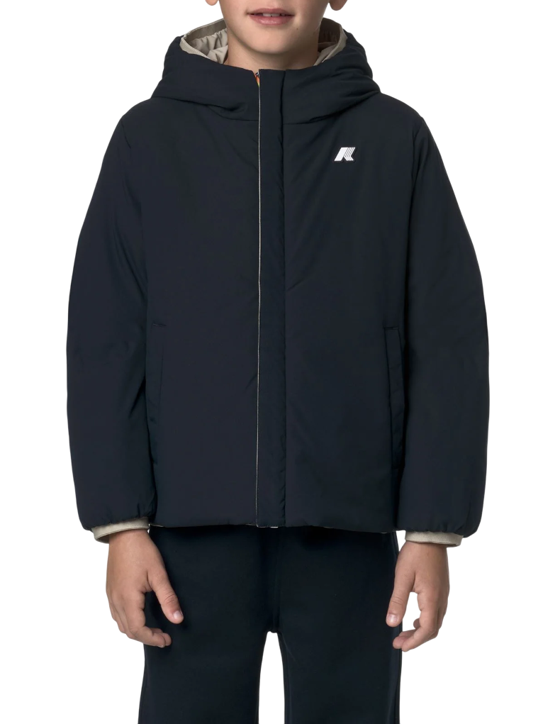 K-Way piumino reversibile p.jack beige blu K71337W B2A K-WAY 