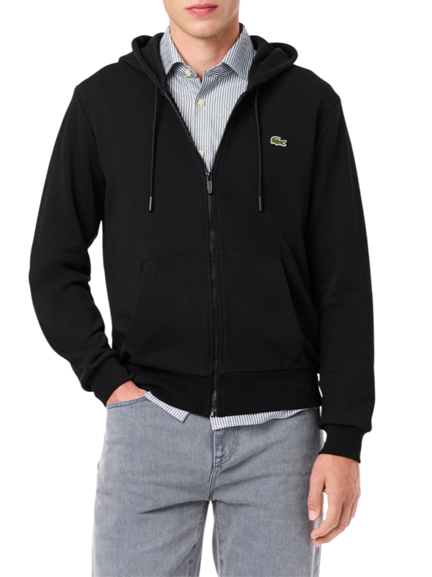 Lacoste felpa con zip e cappuccio nero SH9809 031 LACOSTE 