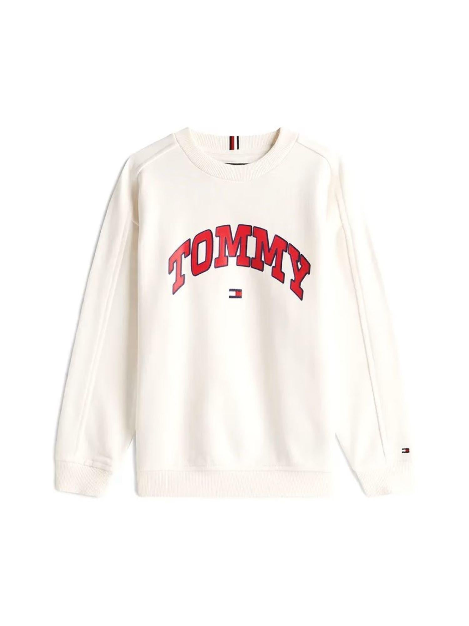 Tommy Hilfiger felpa bambino Varsity con logo panna KB0KB09899 YA8 Tommy Hilfiger 