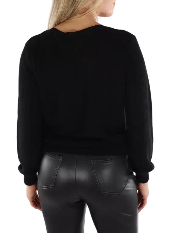 Vero Moda cardigan in maglia a costine nero 10332048 BLACK VERO MODA 