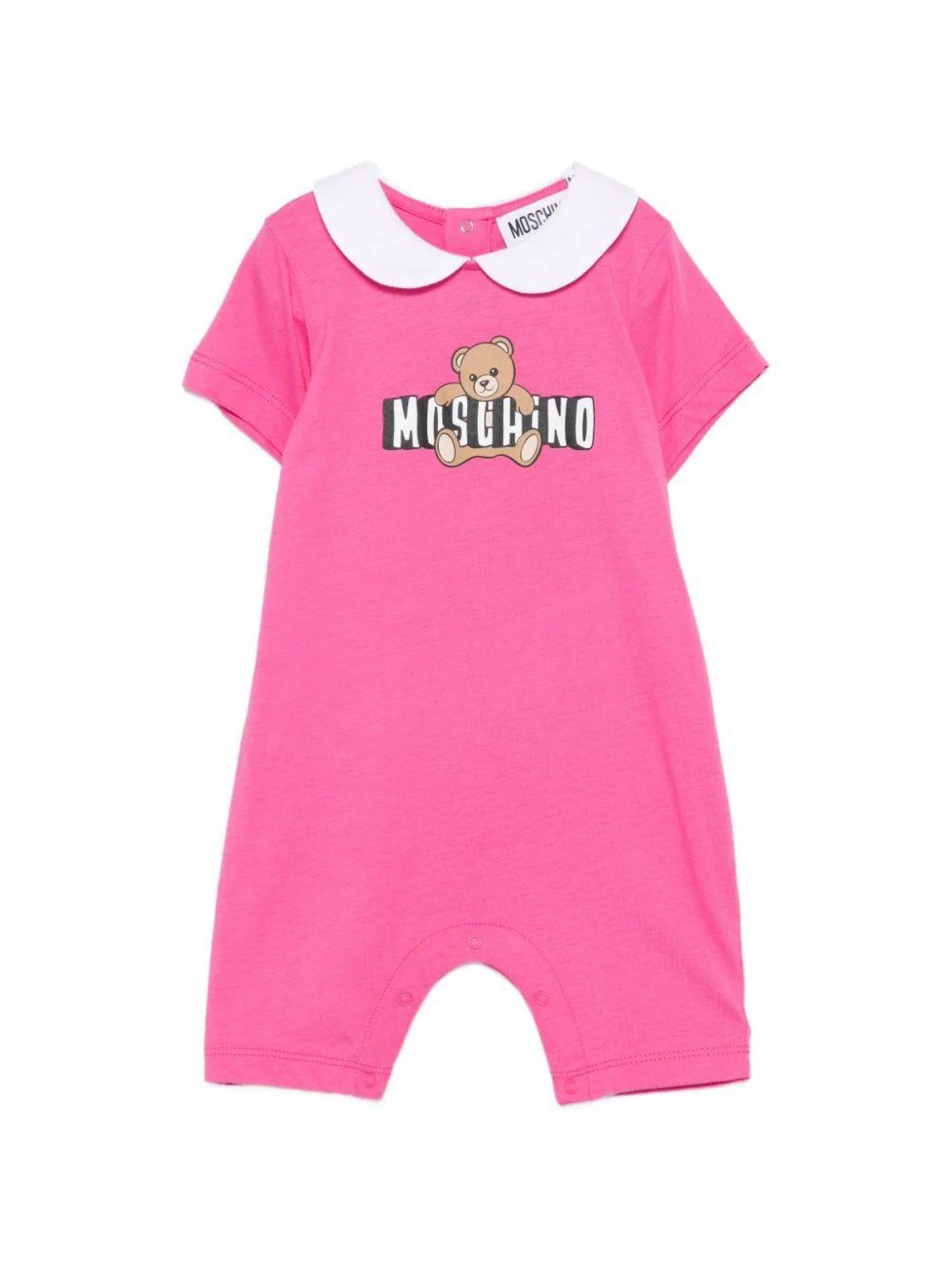 Moschino pagliaccetto neonata manica corta fucsia MNY03Y-LAA03 50533 MOSCHINO 