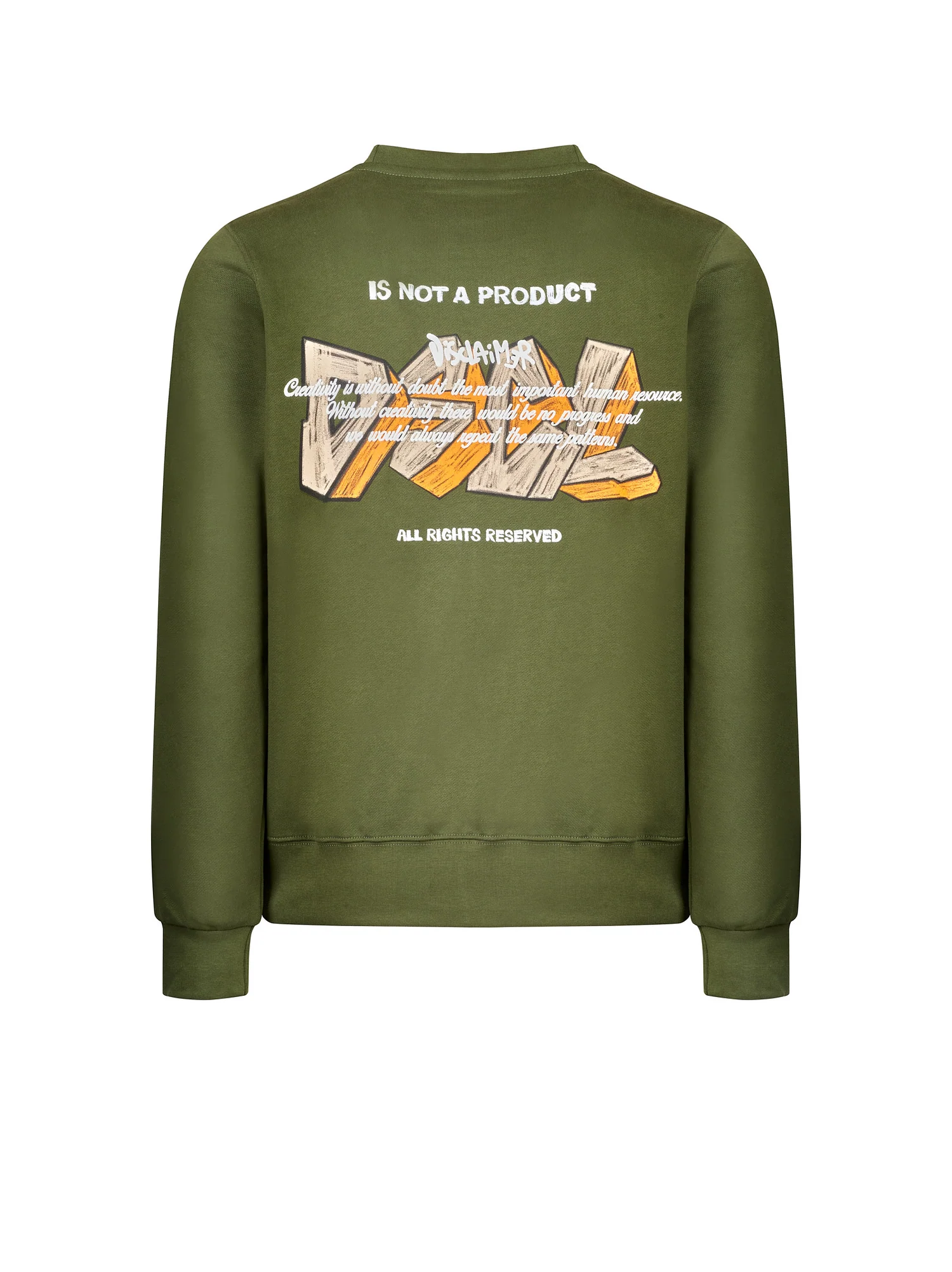 Disclaimer felpa uomo con stampe verde 55144 VERDE MILITARE DISCLAIMER 