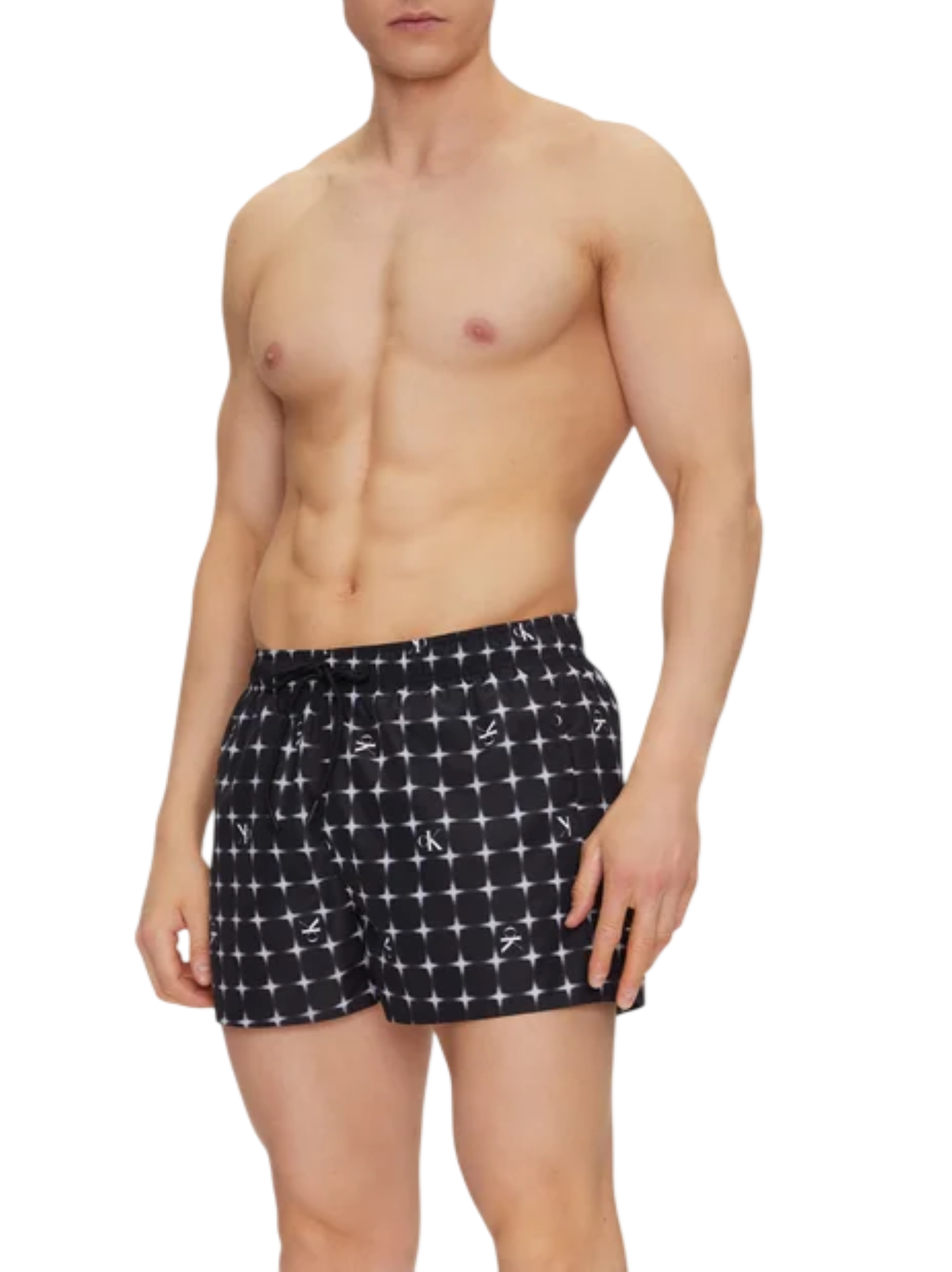 Calvin Klein boxer mare in fantasia logata nero KM0KM01172 0GO Calvin Klein Beachwear 