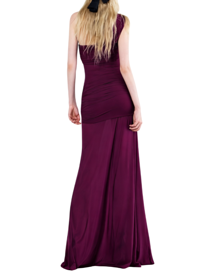 xena long dress - lungo aderente con monospalla asimmetrica 185123 02490 ANIYE BY 