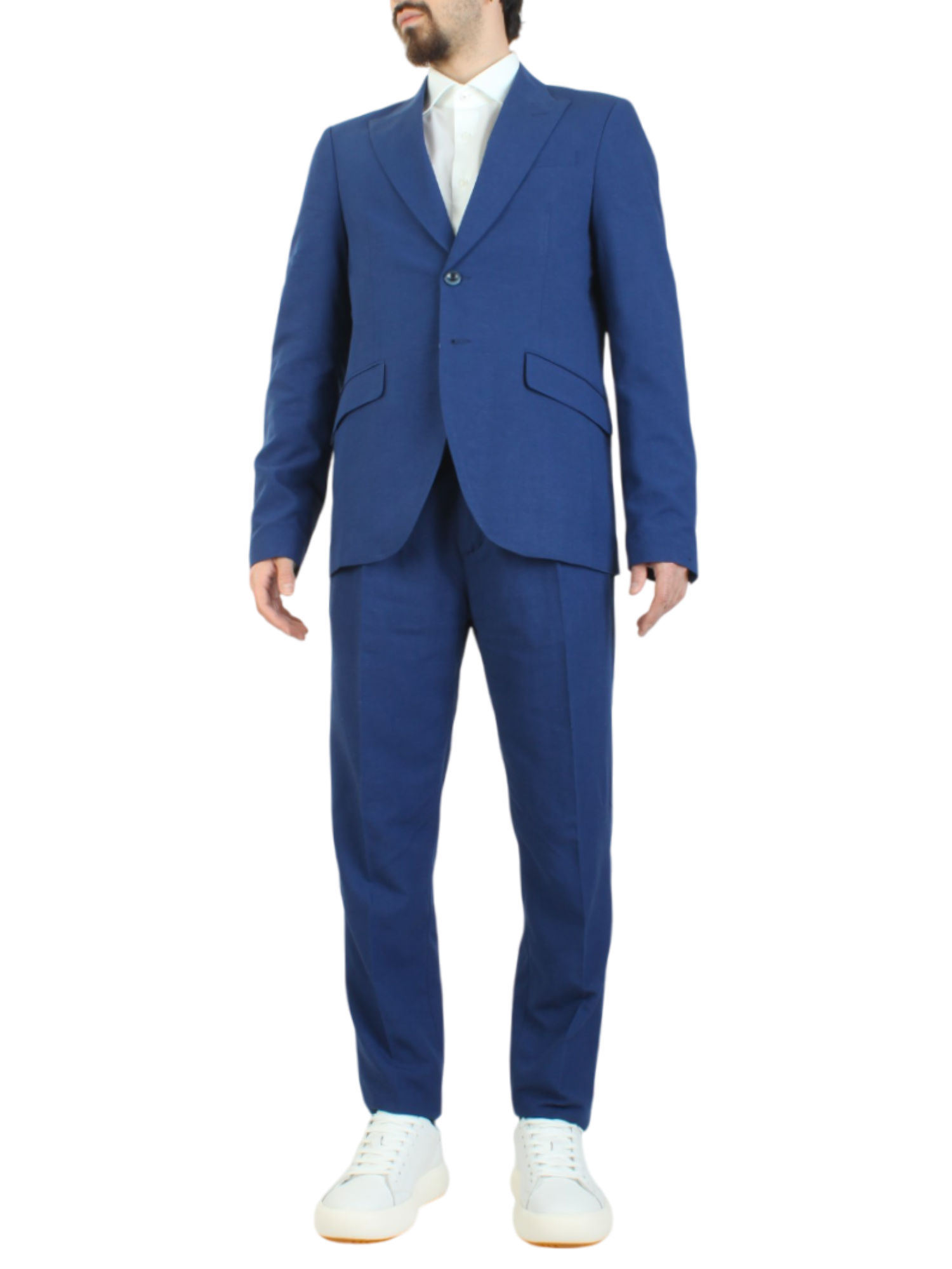 Alta Tensione abito uomo monopetto in misto lino blu 1520F-2607MP-IODIO ROYAL ALTA TENSIONE 