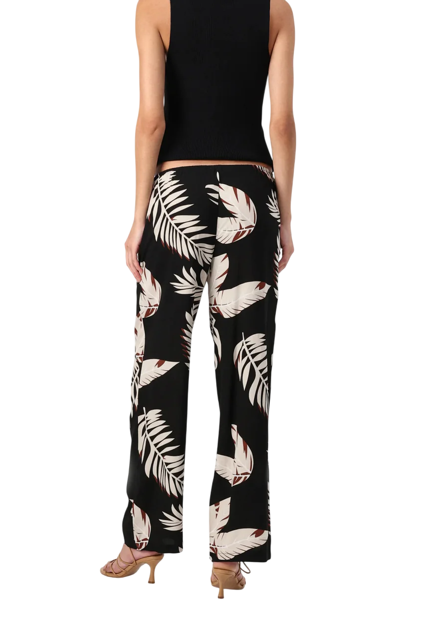 Vero moda pantaloni gamba dritta in fantasia nero beige 10297357 BLACK-FIONI VERO MODA 