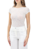 Pinko top Cody in tulle ricamato bianco