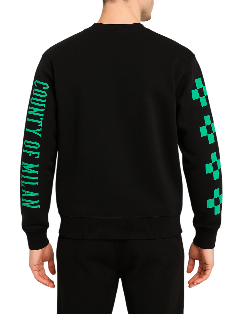 County of Milan felpa uomo con stampe nero CAMASW046 110 COUNTY OF MILAN 