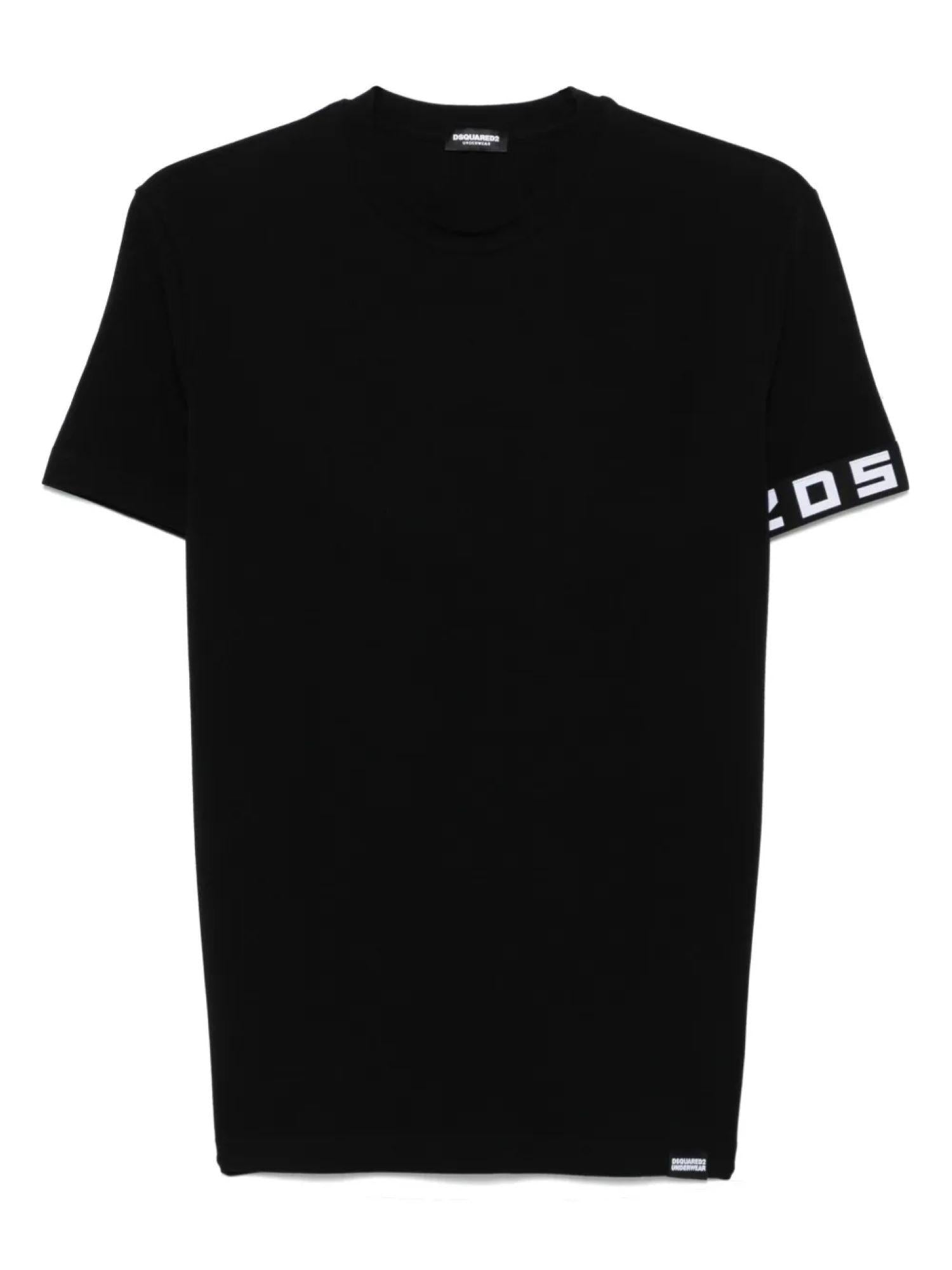 Dsquared2 T-shirt manica corta con dettaglio logato nero D9M3S5930 BLACK DSQUARED2 