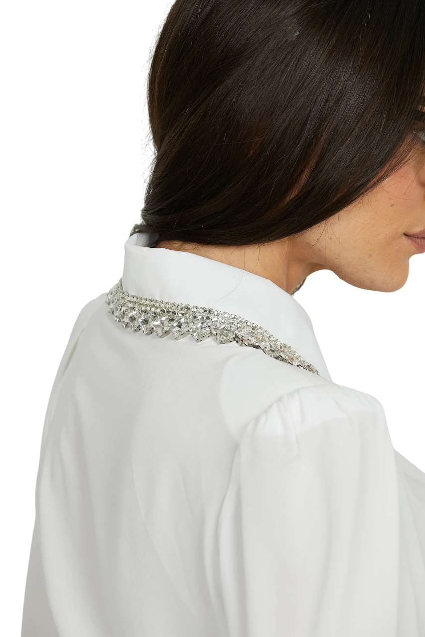 Relish camicia crop Kugatis con strass bianco latte KUGATIS 1101 RELISH 