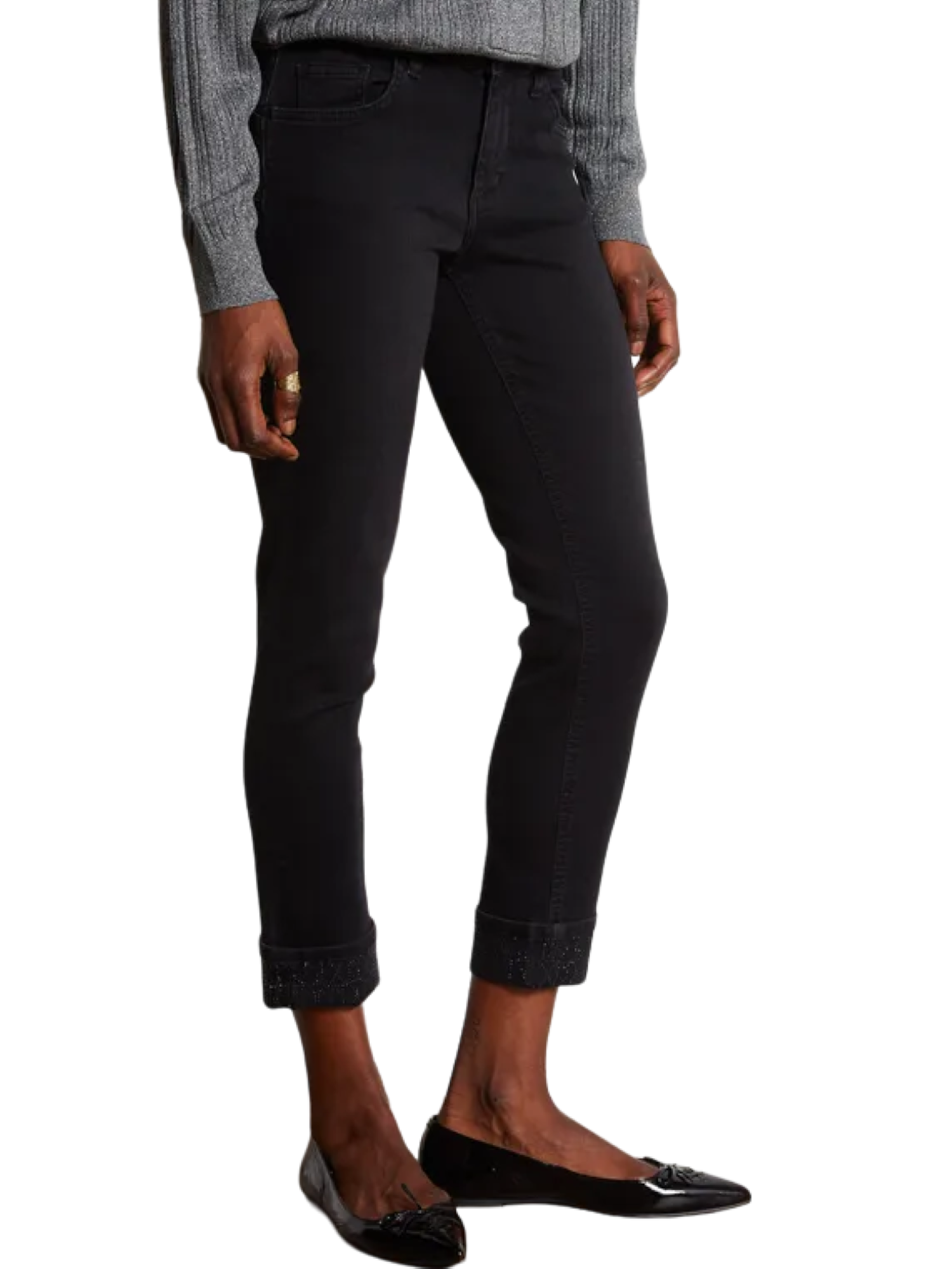 Liu Jo jeans Monroe skinny con fondo strass nero UF4006D4615 87353 LIU JO 