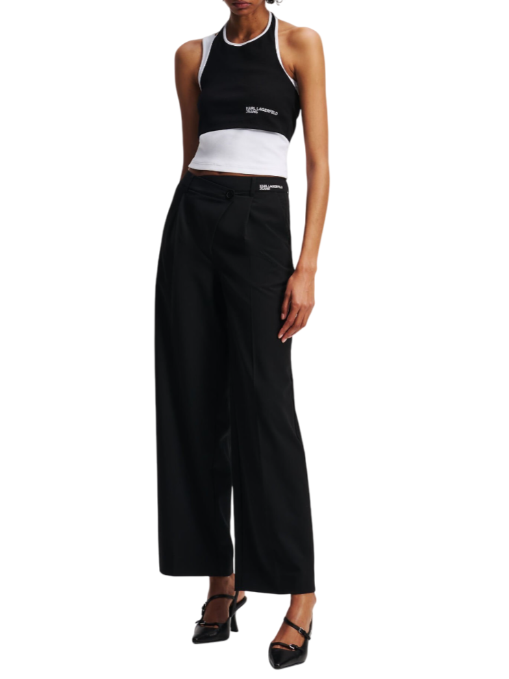 Karl Lagerfeld pantaloni gamba larga con pinces nero A3W10083 999 KARL LAGERFELD 