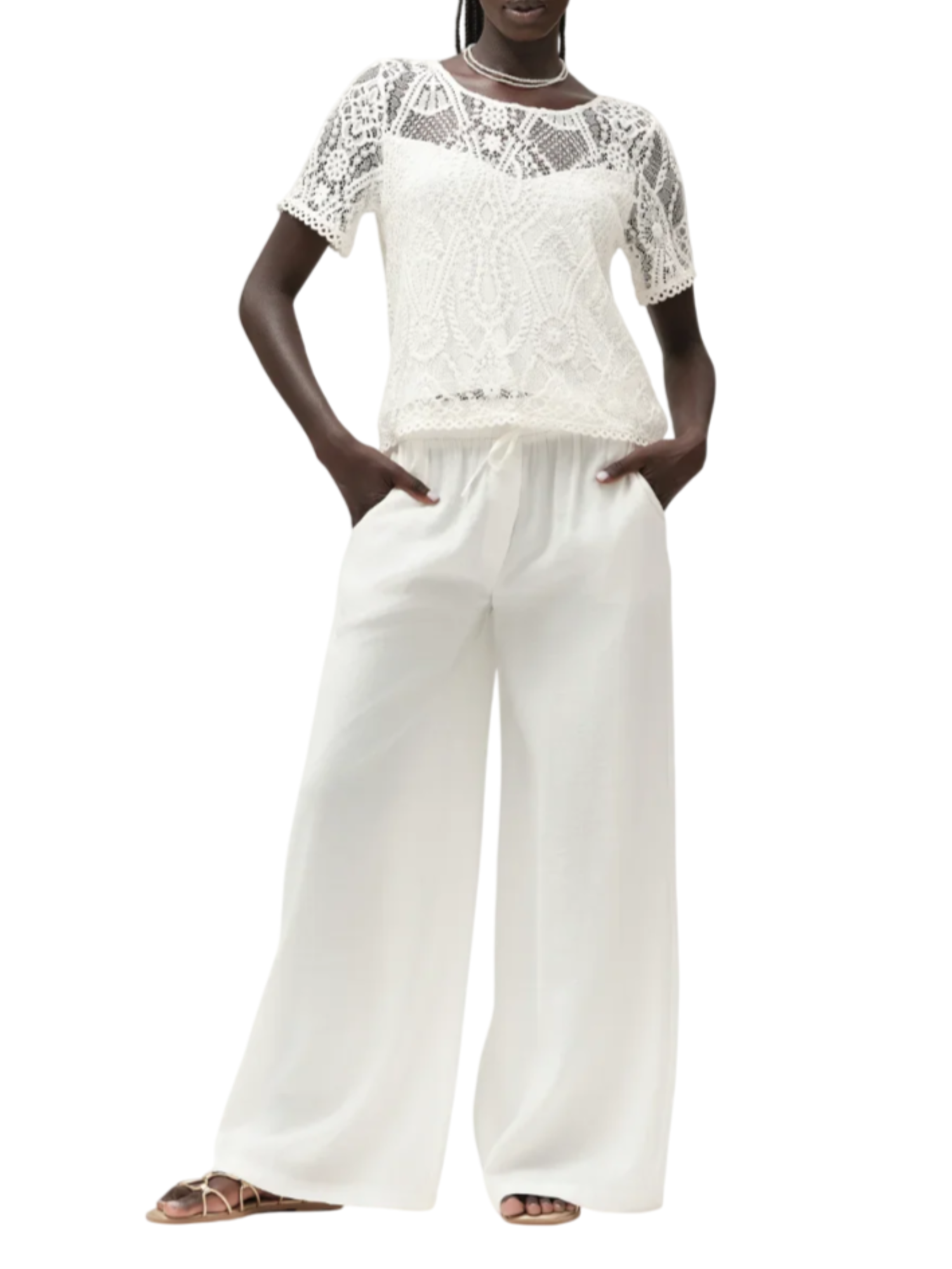 White Wise blusa in pizzo bianco WW30759 BIANCO WHITE WISE 
