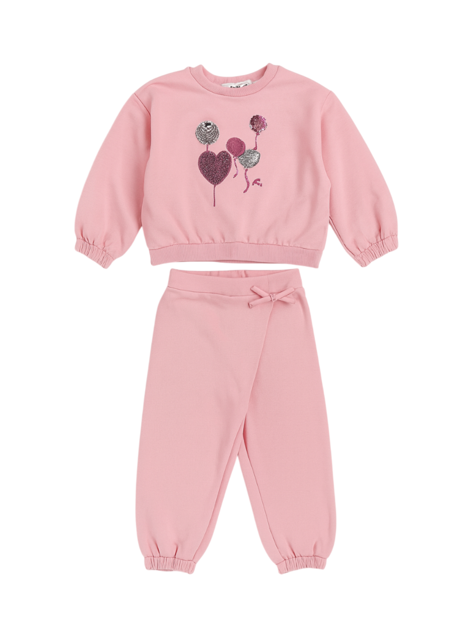 Please tuta sportiva bambina con paillettes rosa KT04042G77 1303 PLEASE KID 