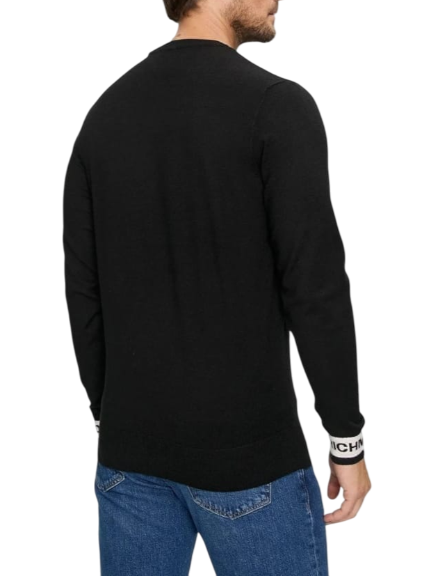John Richmond maglia Catran con polsini logati nero UMP25307MA BLACK John RICHMOND 