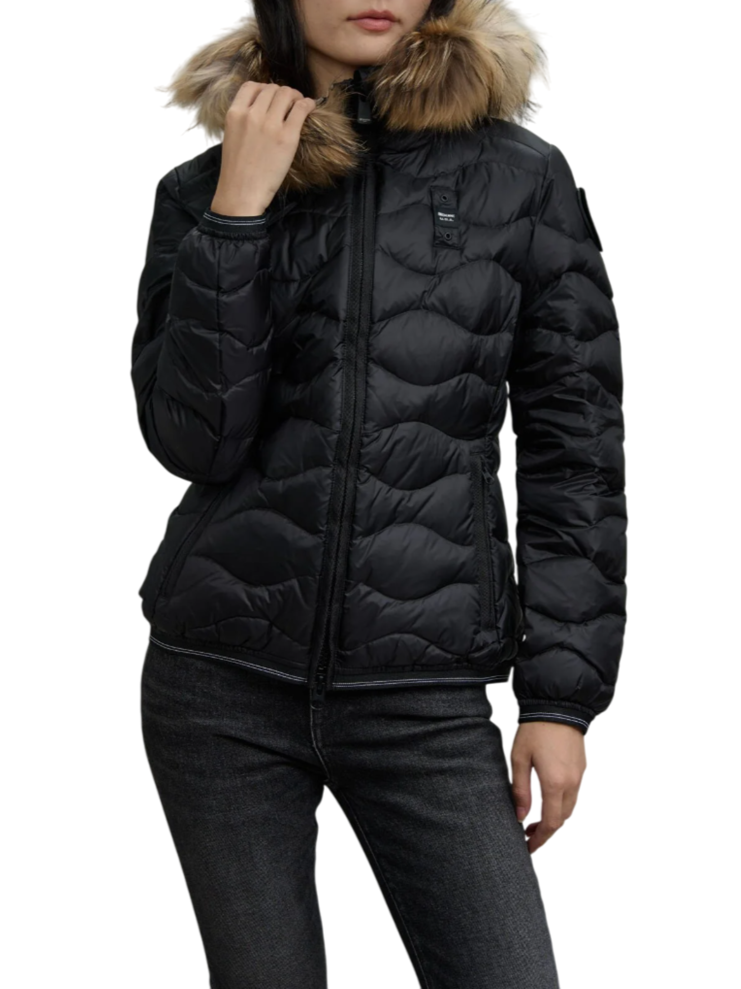 Blauer piumino donna Aldie con cappuccio nero 25WBLDC03096-006047 999EI BLAUER 