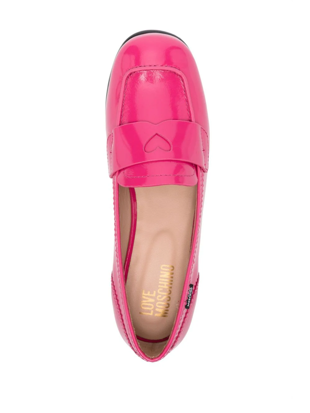 Moschino Love mocassini in pelle effetto vernice fucsia JA10101-IH0 604 MOSCHINO LOVE 