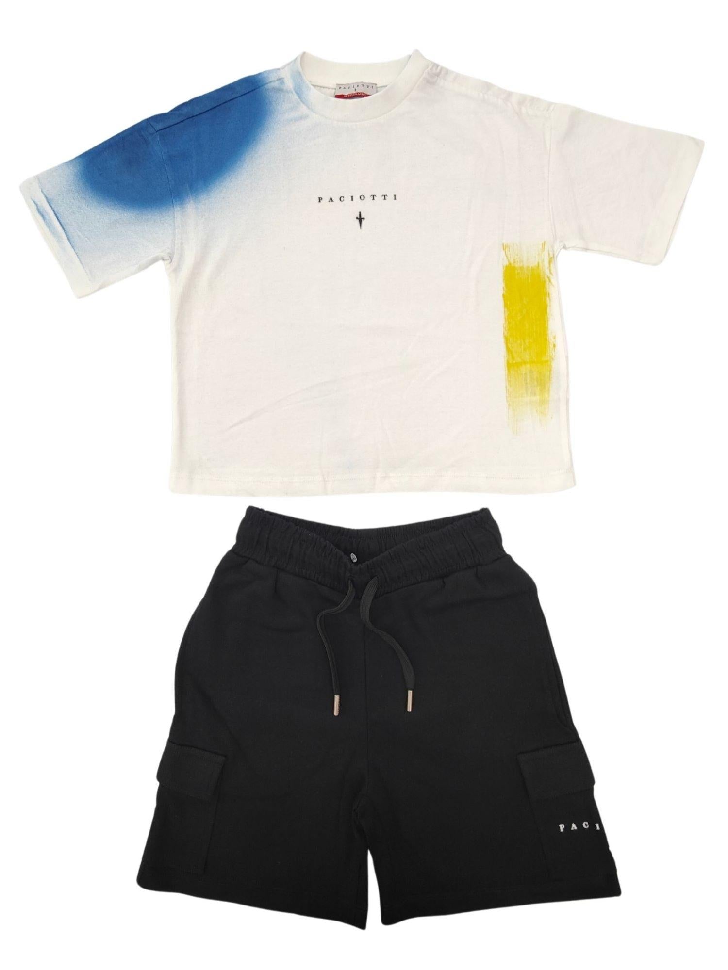 Cesare Paciotti completo T-shirt e bermuda bianco nero COMP5118J BIANCO Cesare Paciotti 
