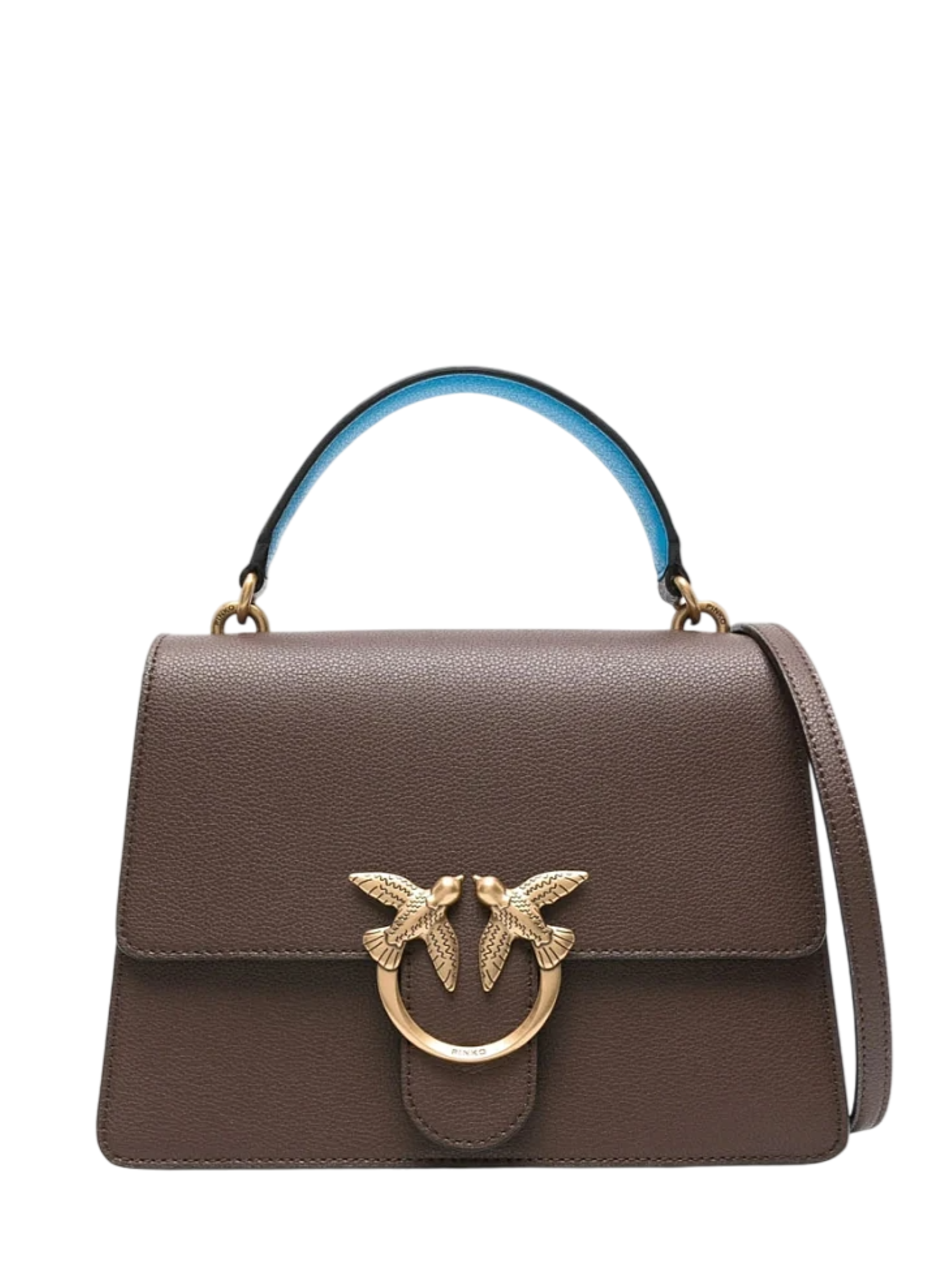 Pinko borsa Love One Top Handle Classic in pelle marrone 100066-A2JZ LE2Q PINKO 