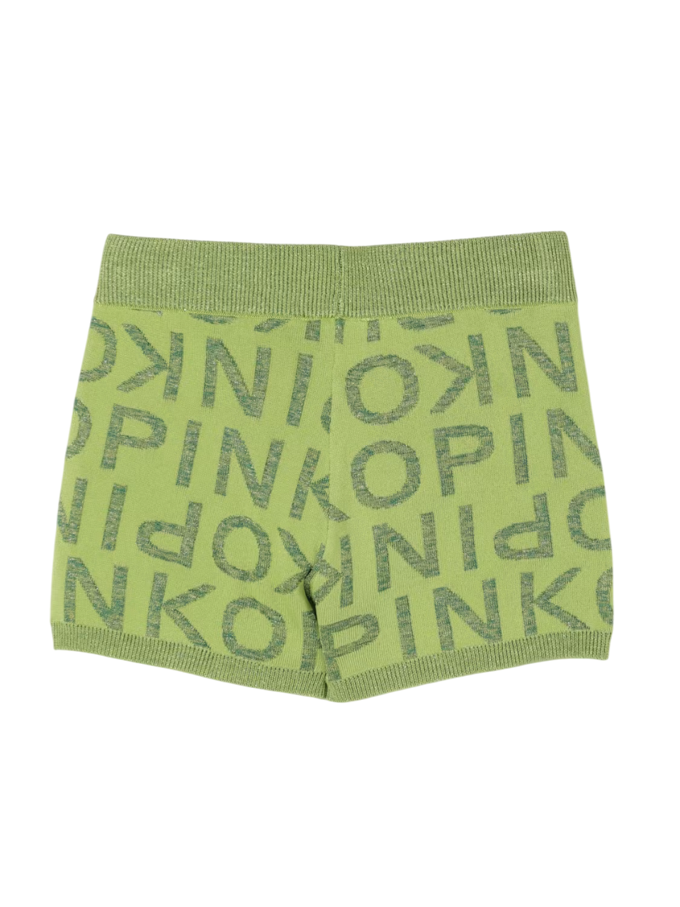 Pinko Kids shorts in maglia con logo all over verde KFBE004CTV073 1057 PINKO KIDS 