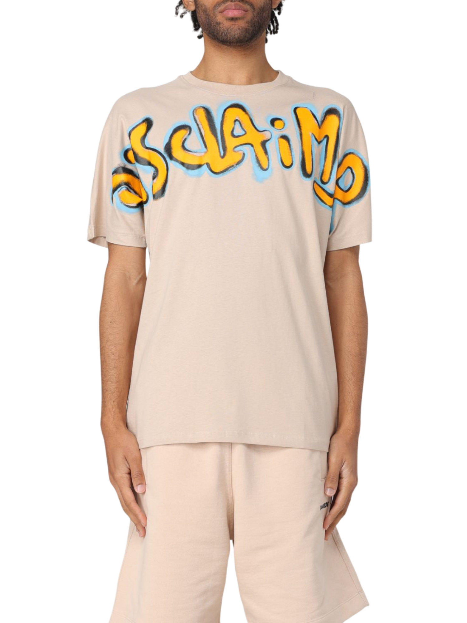Disclaimer T-shirt manica corta con stampa logo beige arancio 54815 SAFARI-ST.ARANCIONE DISCLAIMER 