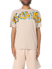 Disclaimer T-shirt manica corta con stampa logo beige arancio