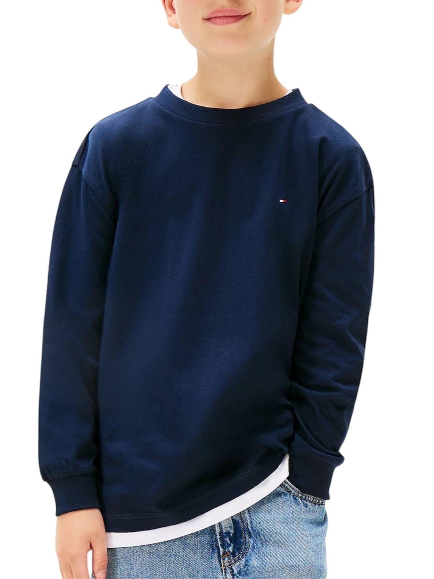 Tommy Hilfiger T-shirt manica lunga in jersey blu KB0KB09846 C1G Tommy Hilfiger 