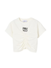 Pinko Kids T-shirt manica corta con arricciature avorio