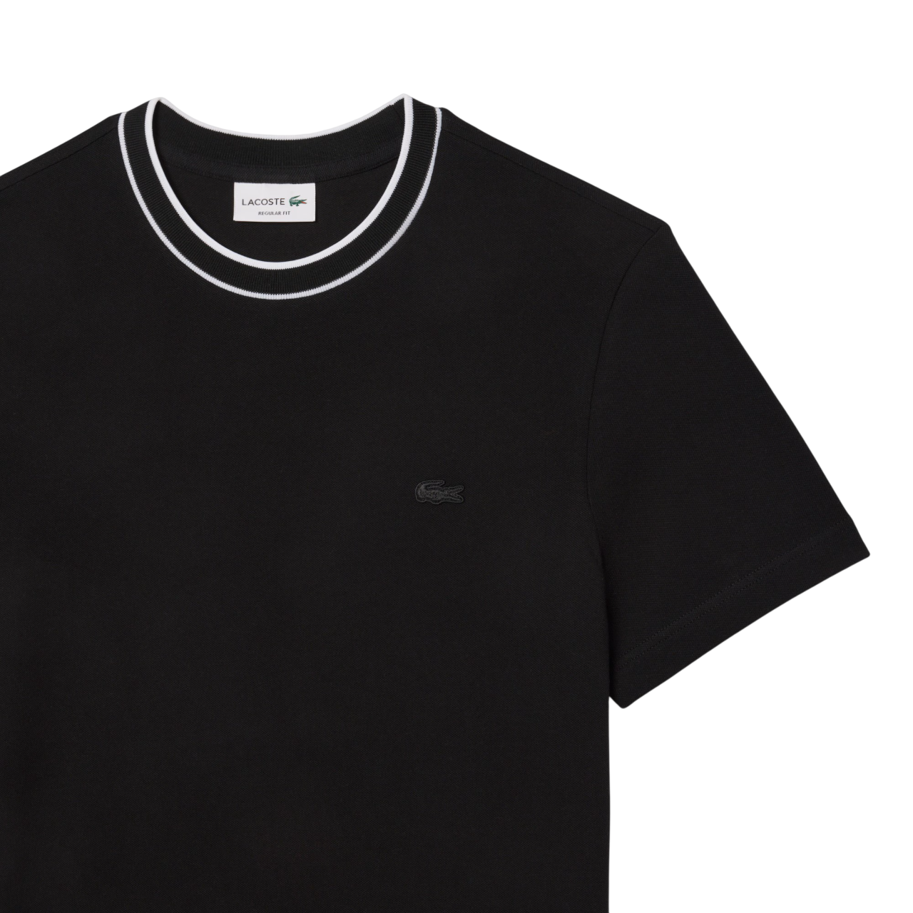 Lacoste T-shirt in piquè con colletto a righe nero TH8174 031 LACOSTE 