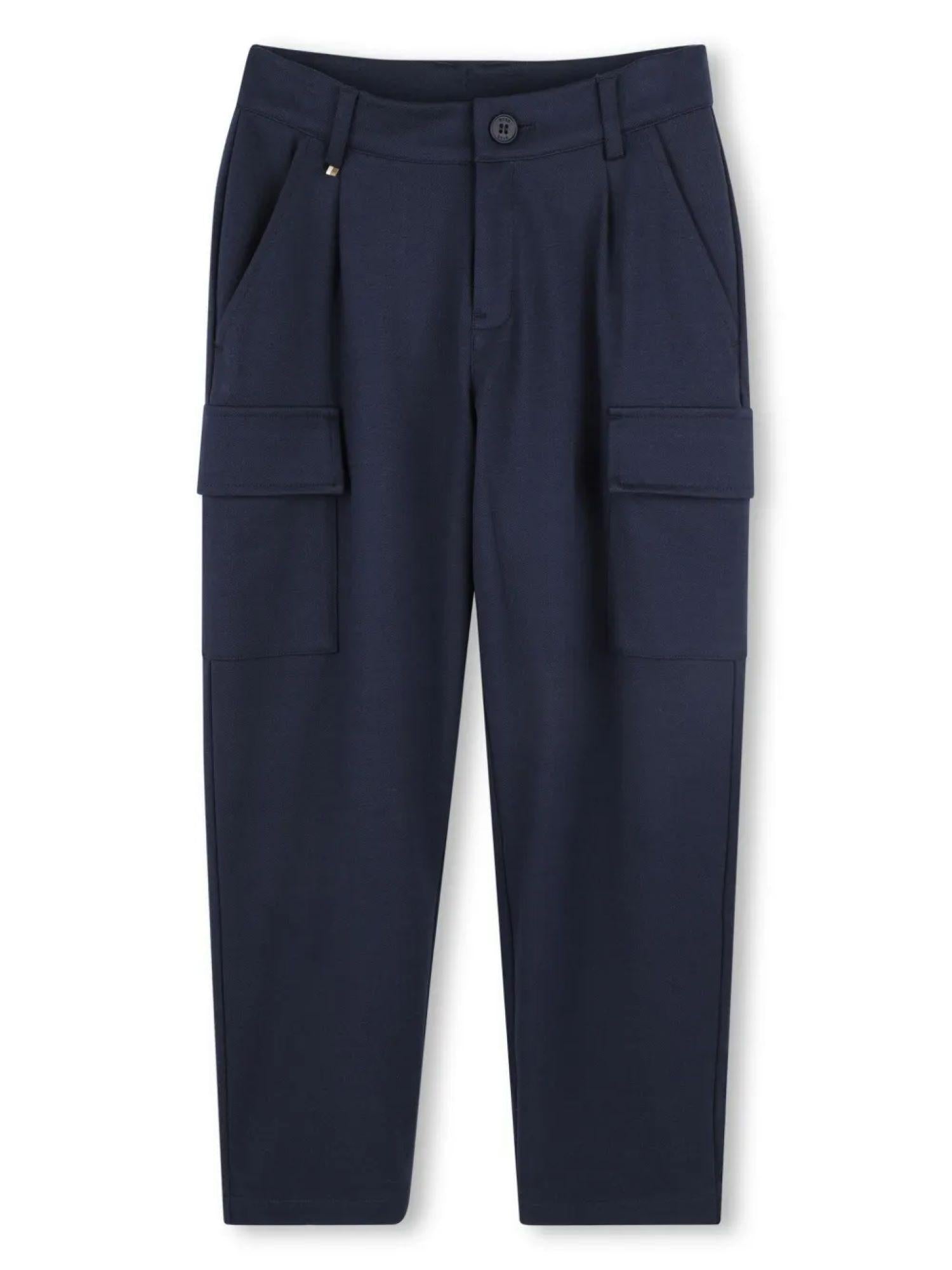 Boss pantaloni cargo in misto viscosa blu J51957 MARINE BOSS 