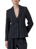 Surkana giacca blazer monopetto in fantasia gessata grigio