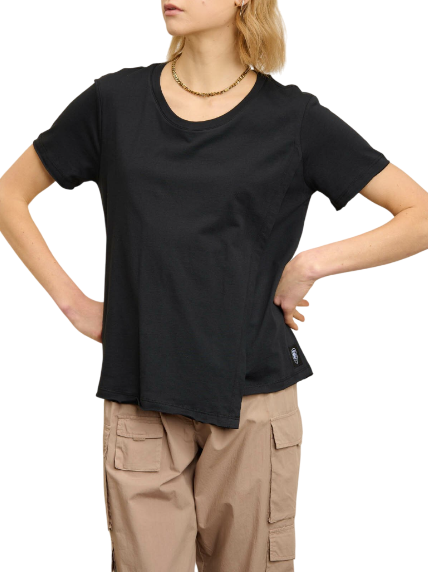 Blauer T-shirt manica corta Cheney effetto doppia maglia nero 25SBLDH02370-006845 999 BLAUER 