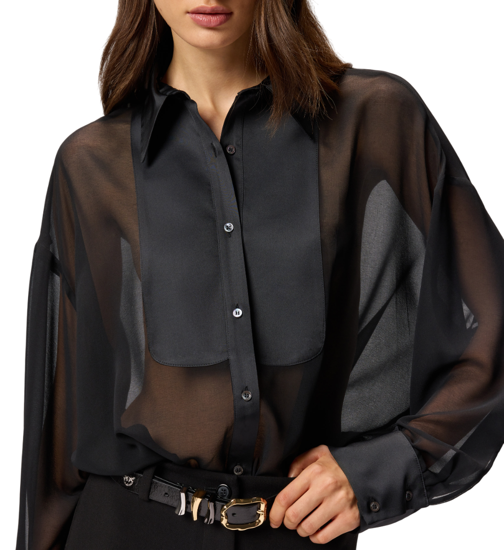 Pinko camicia Marquilla in georgette nero 106141-A309 Z99 PINKO 