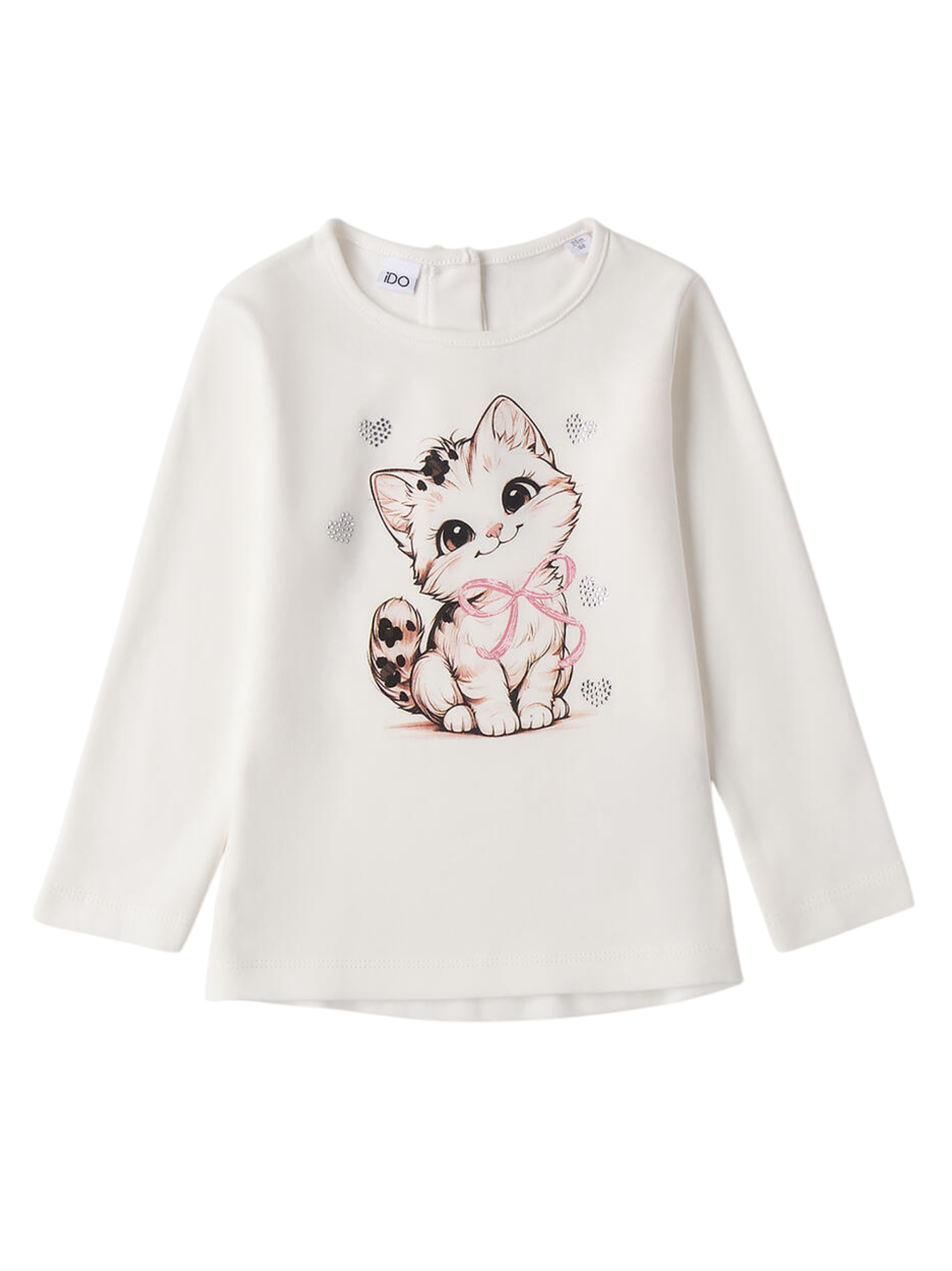 iDo T-shirt bambina con gattino bianco 4F299 0112 iDO 