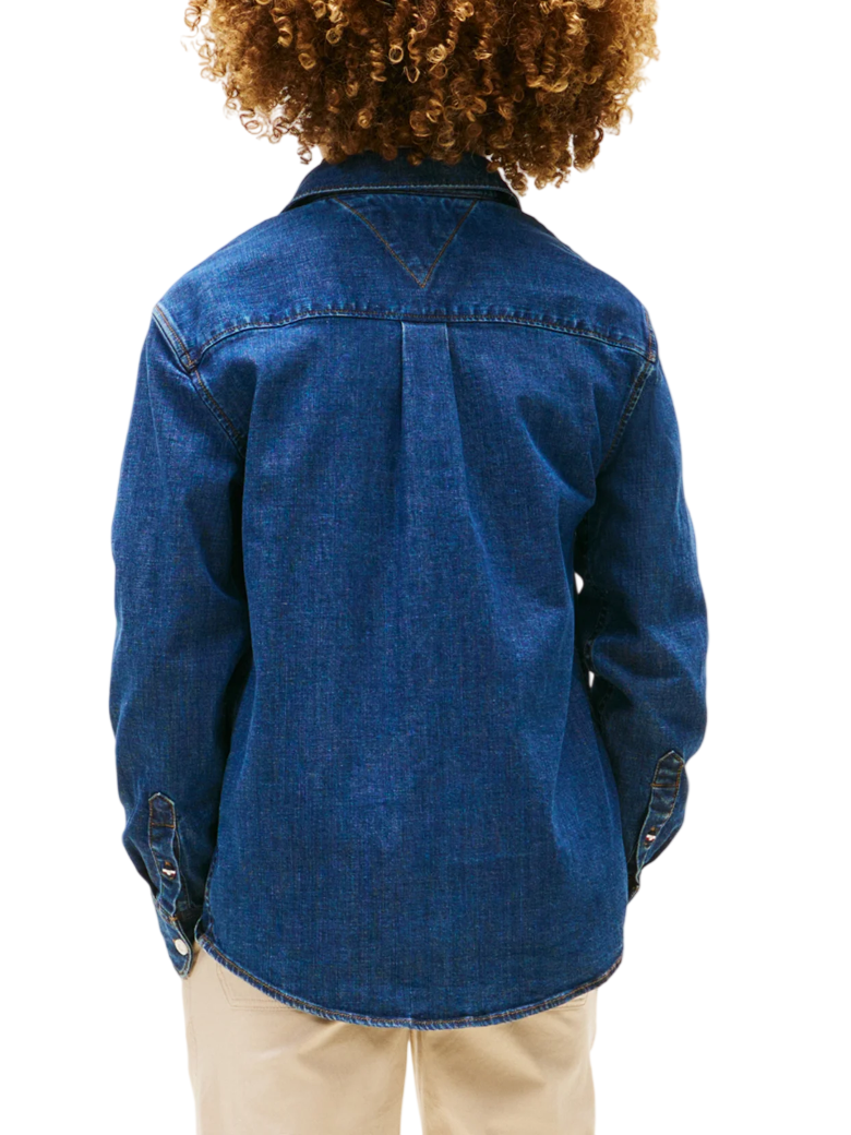 Tommy Hilfiger camicia in denim bambino lavaggio blu KB0KB10069 1CD Tommy Hilfiger 