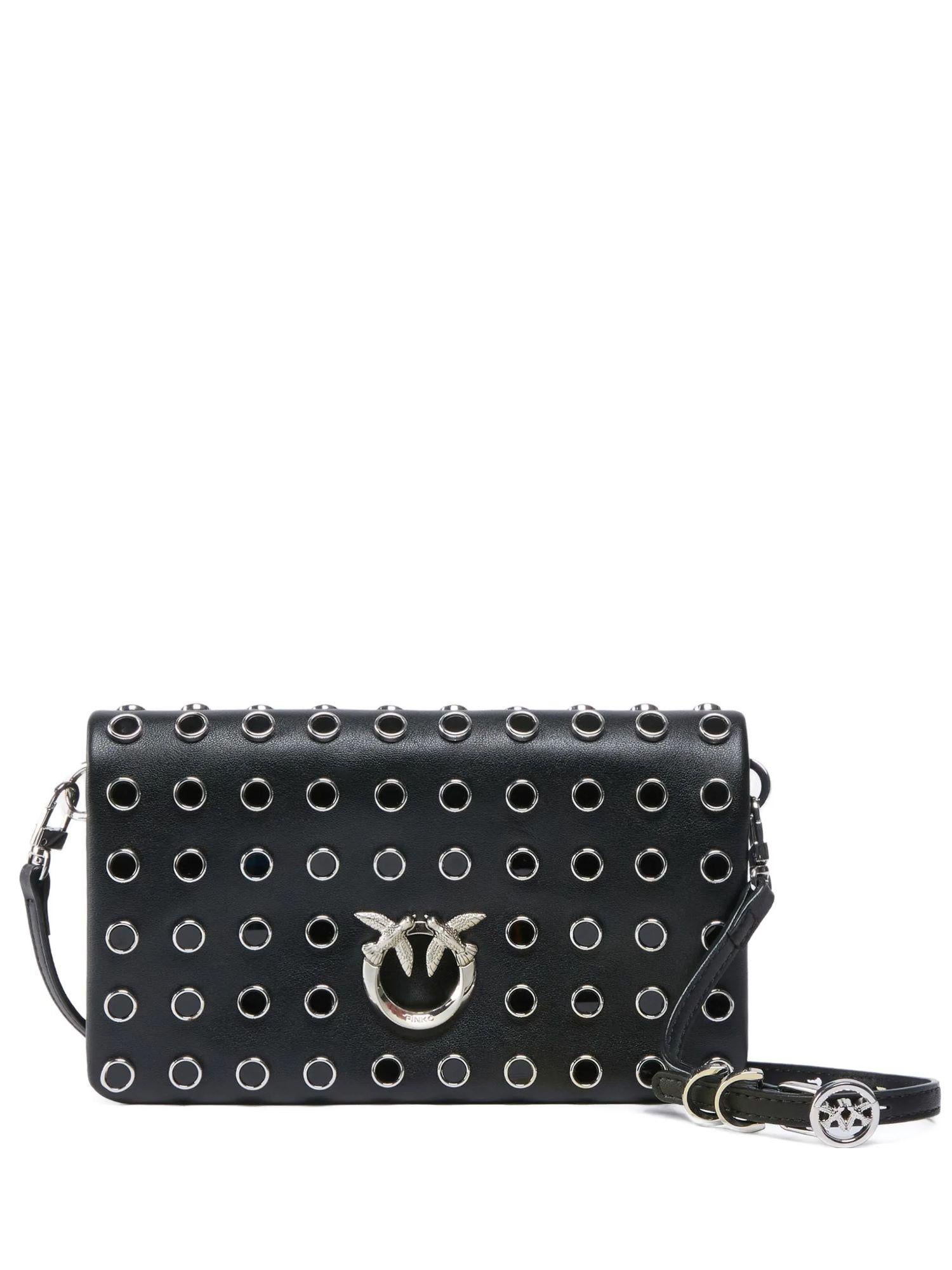 Pinko borsa Click Soft Horizontal mini con borchie nero 106023-A39U Z99N PINKO 