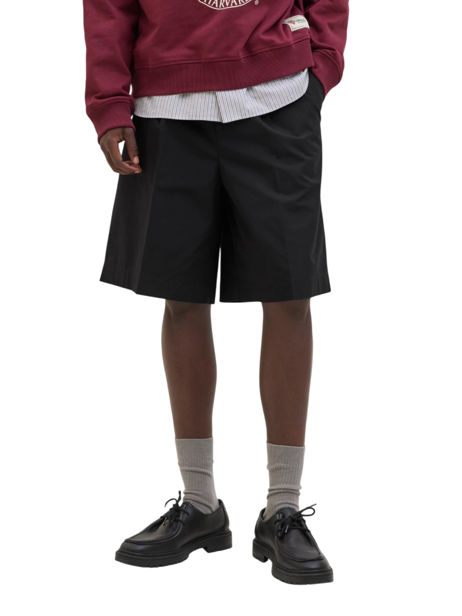 Jack&Jones bermuda in cotone con pinces nero 12277362 BLACK JACK&JONES 