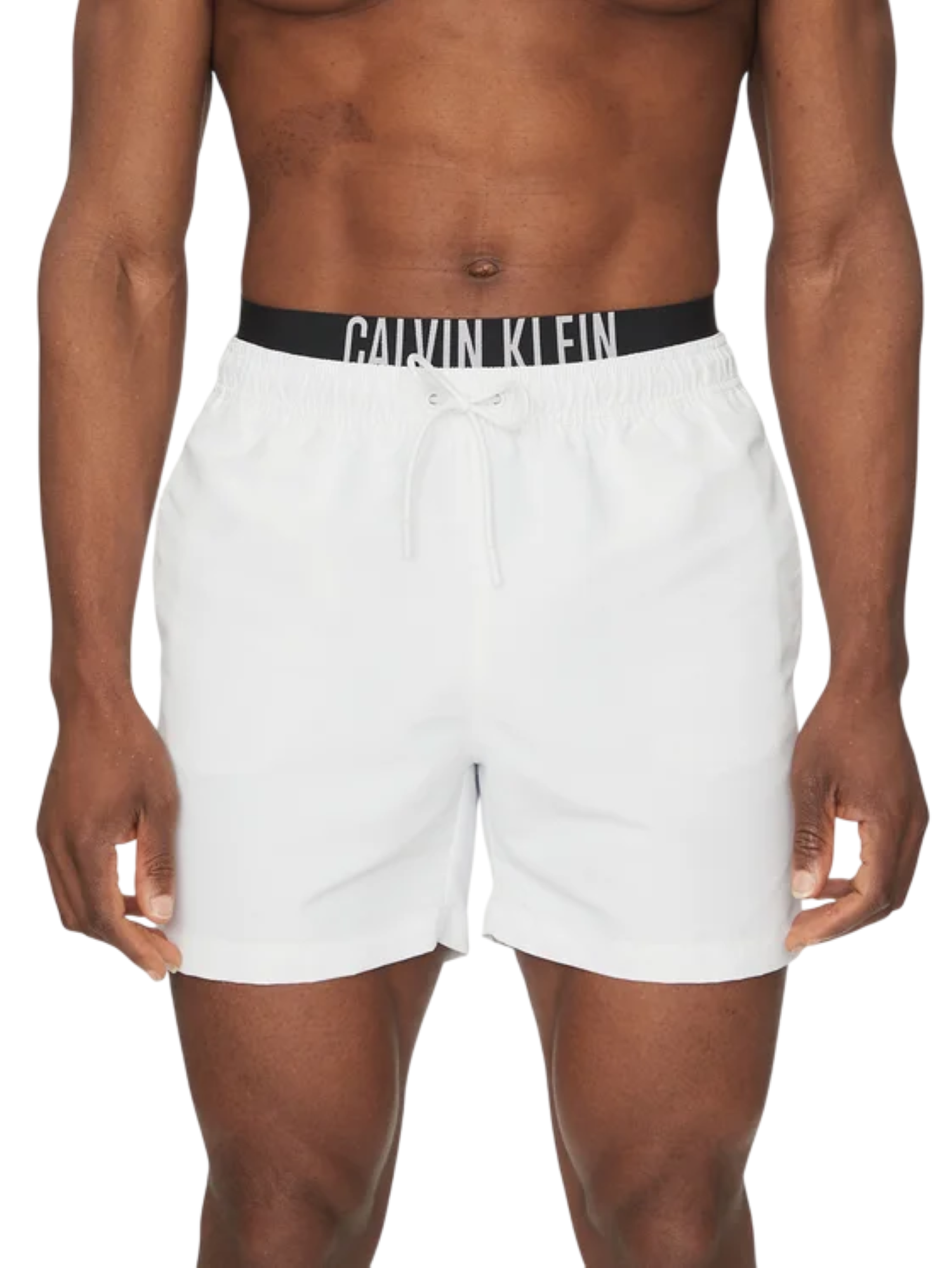 Calvin Klein boxer mare in nylon con fascia logata bianco KM0KM01093 YCD Calvin Klein Beachwear 