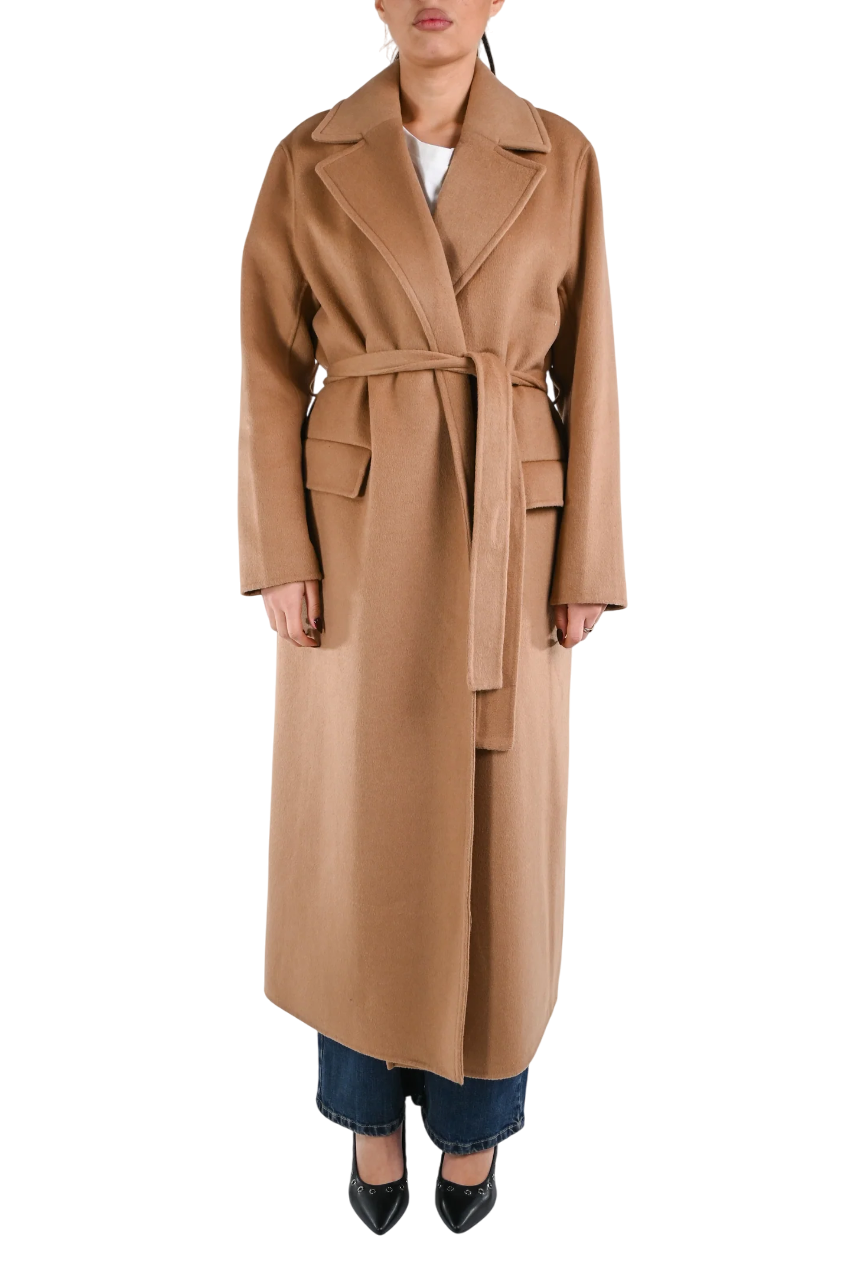 Vicolo cappotto lungo a vestaglia misto lana color cammello TF0058 CAMMELLO VICOLO 