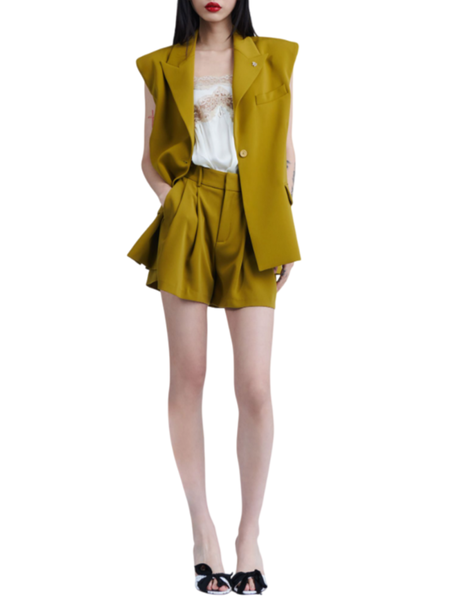 Aniye By shorts con pinces giallo senape 185556 00279 ANIYE BY 