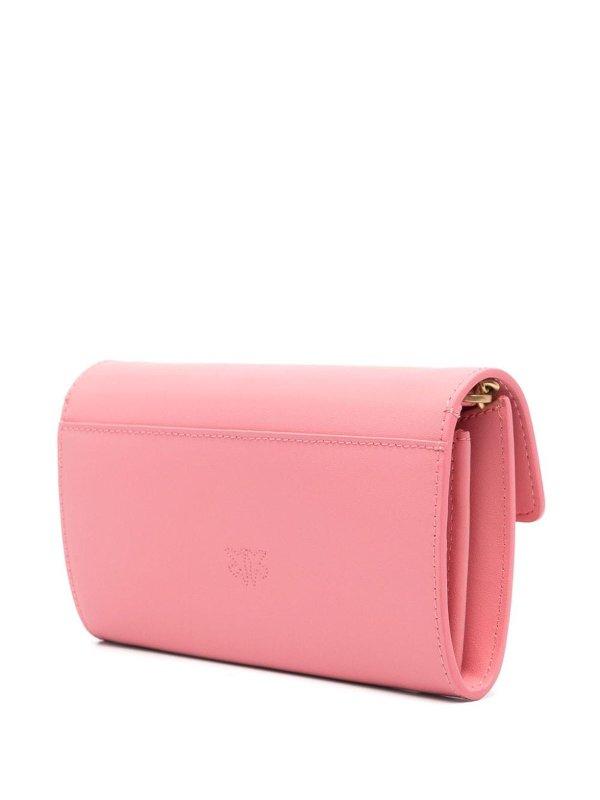 Pinko pochette Love One Wallet in pelle rosa