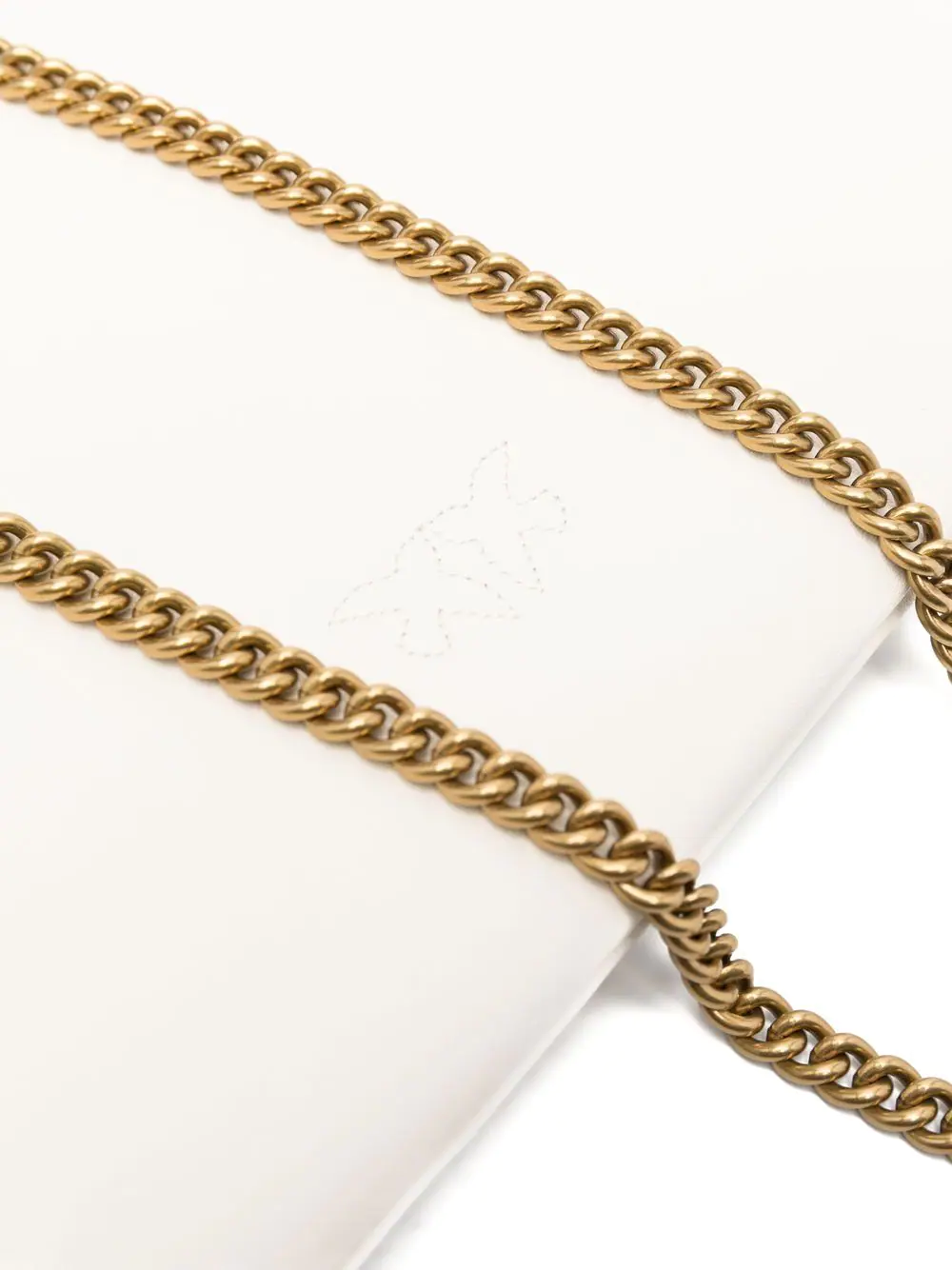 Pinko pochette Flat Classic in pelle con tracolla bianco oro 100455-A0F1 Z14Q PINKO 