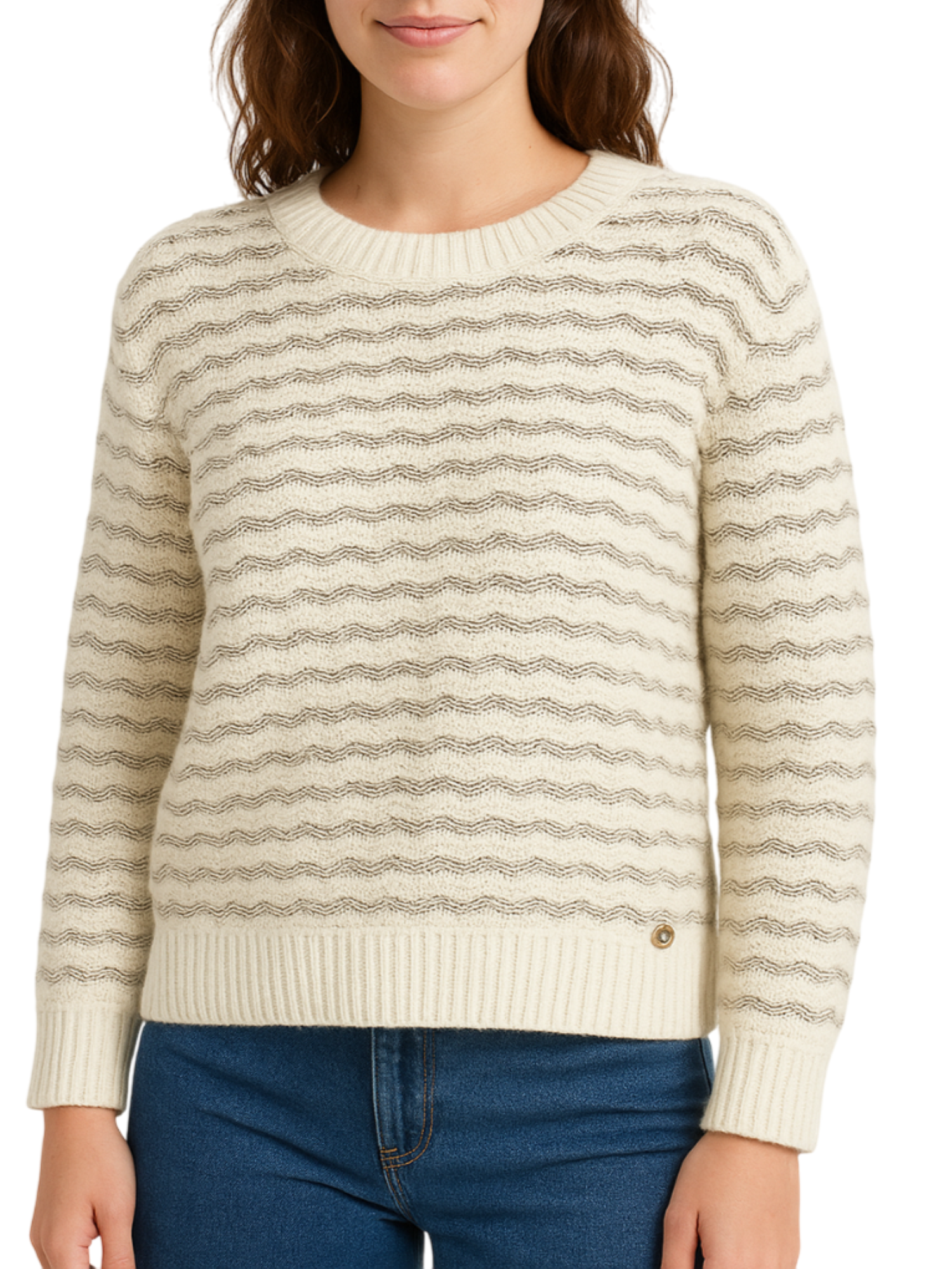 Yes Zee maglia misto lana con dettagli lurex avorio M082-IZ00 0157 YES-ZEE 