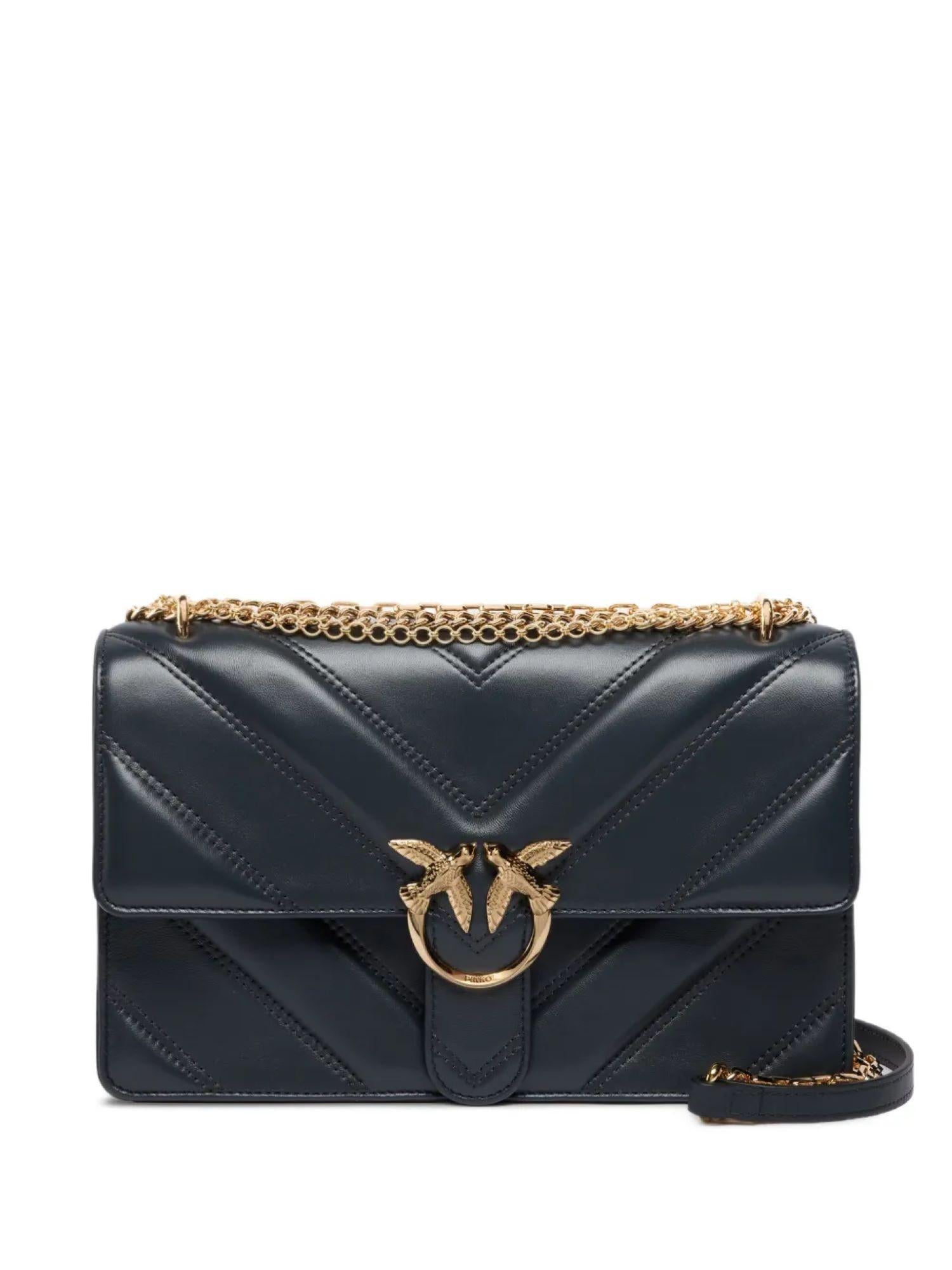 Pinko borsa Love One Classic tripla catena grigio asfalto 106294-A26Z I47Y PINKO 