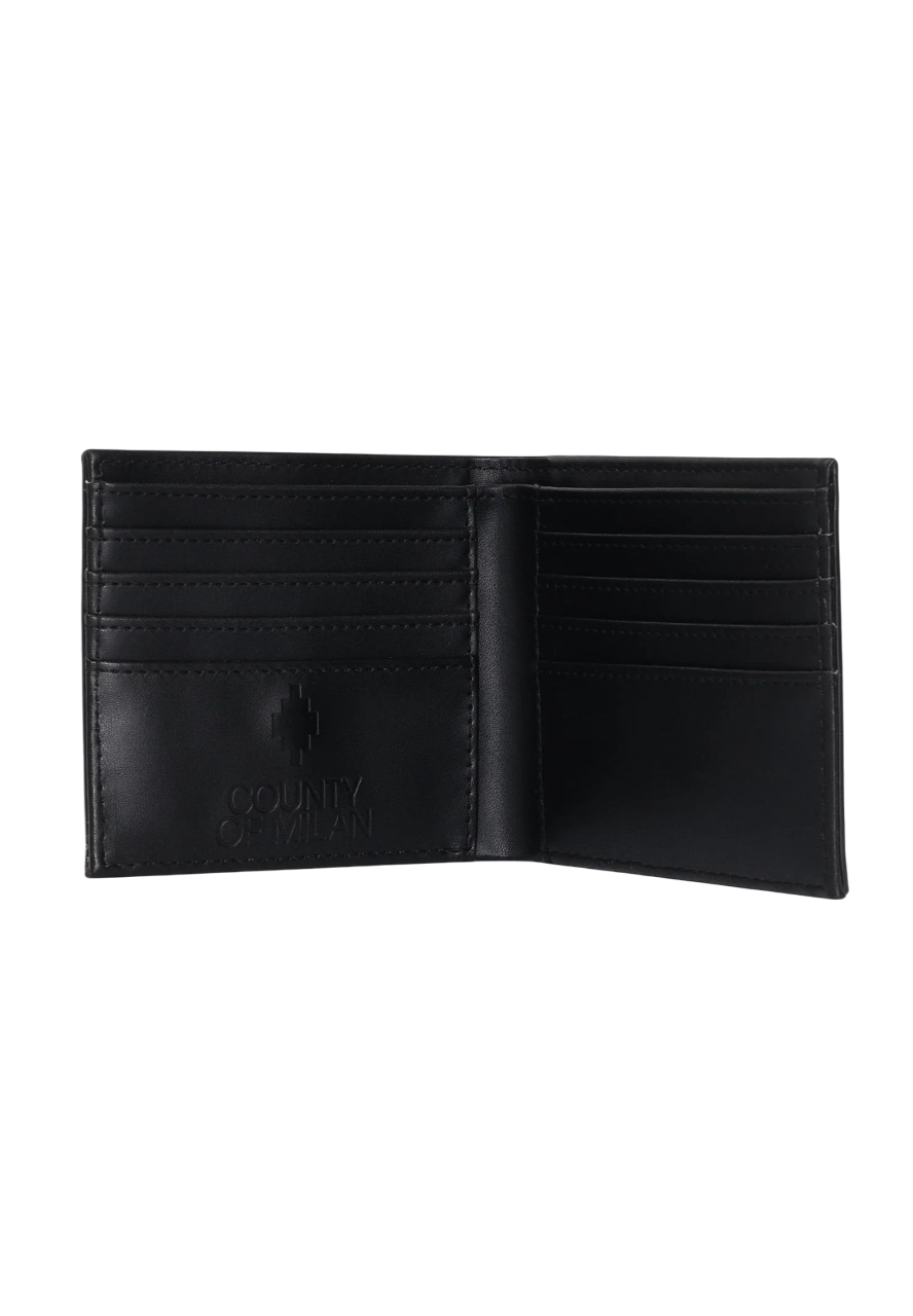 County of Milan portafogli uomo in ecopelle nero COMAF250176 NERO-YELLOW WINGS COUNTY OF MILAN 